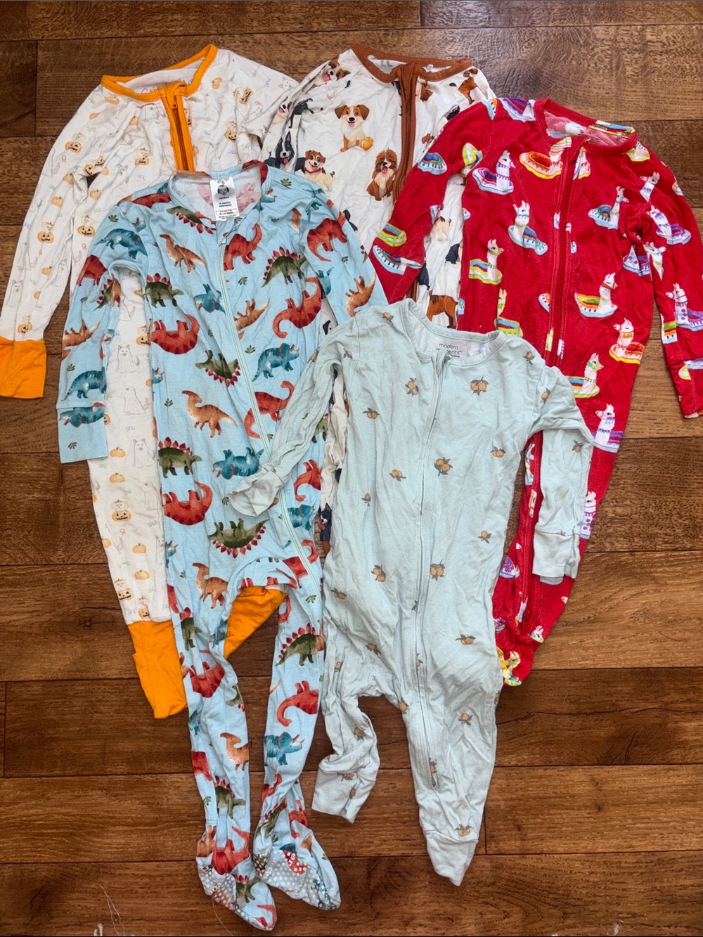 Play Boys Bamboo Sleeper Footie Bundle 12-18mo Posh Peanut Stitchy Fish and More
